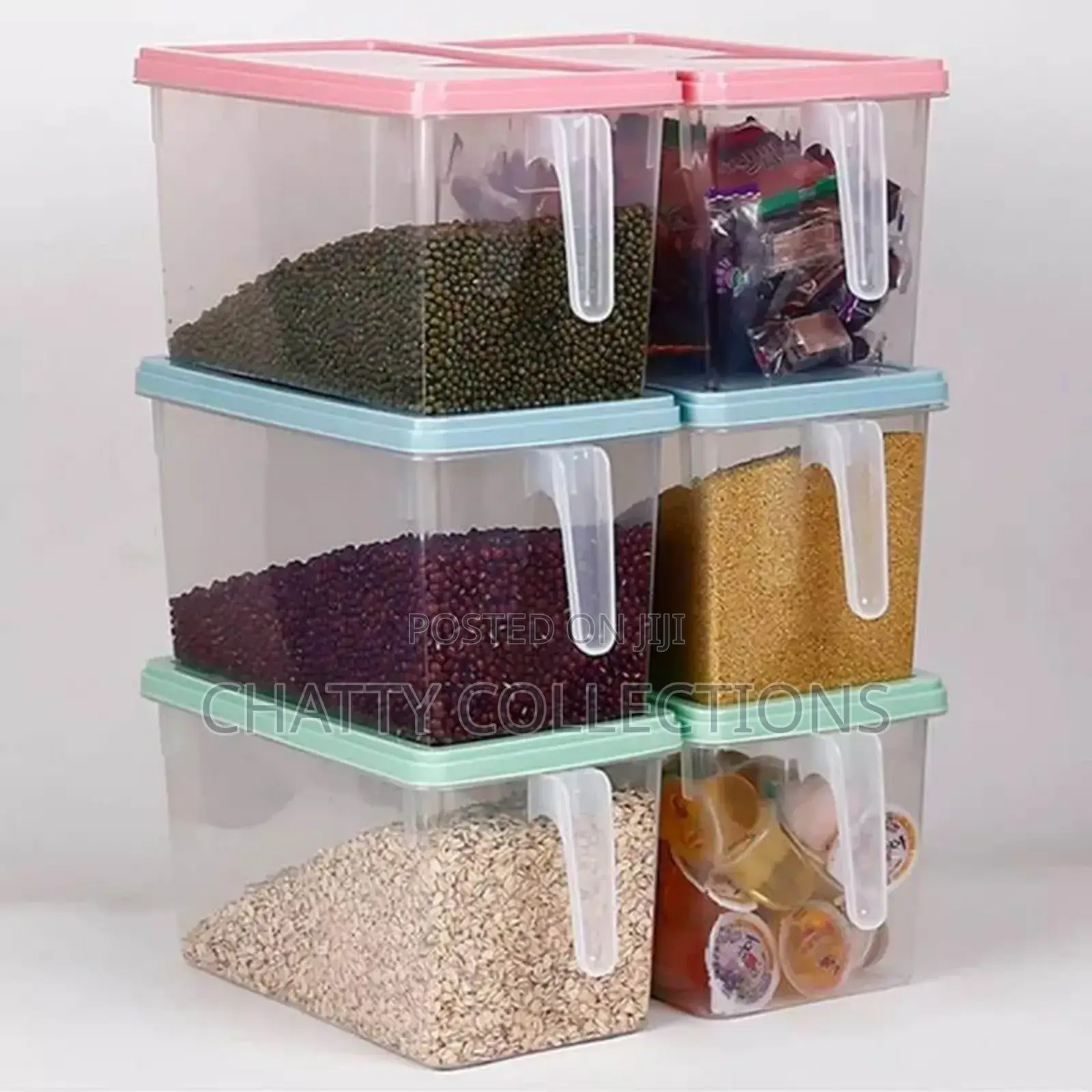 Plastic Fridge/Cereal Storage Containers With Handle