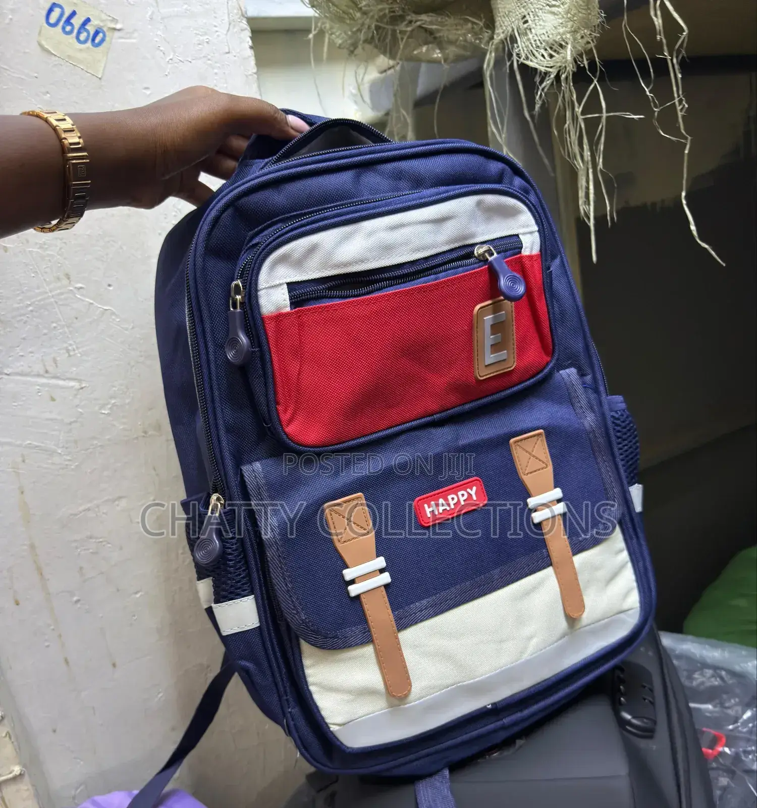 Navy Blue Red Unisex Quality School Bags School Backpacks