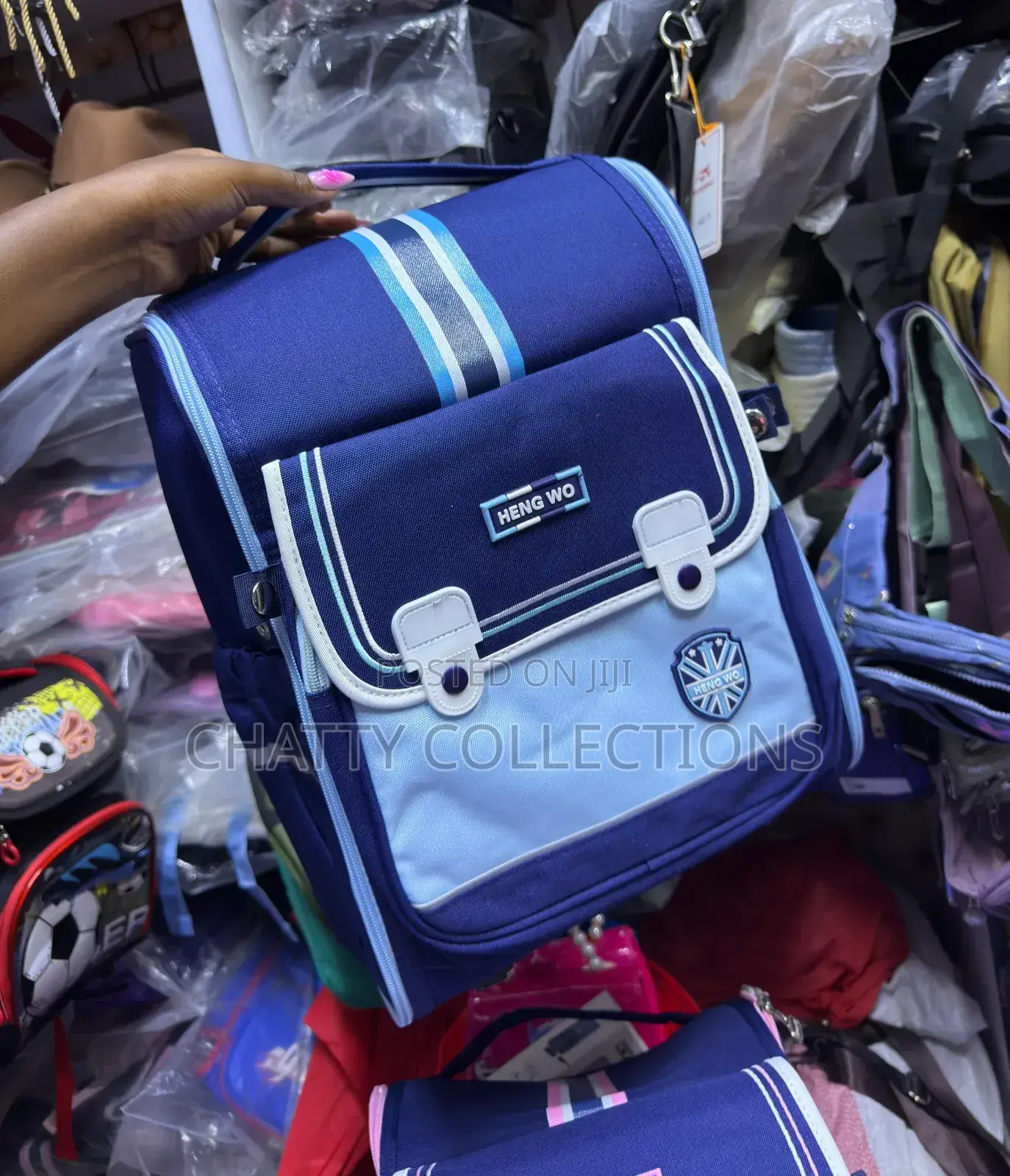 Unisex Blue Box School Bag Pack School Bags