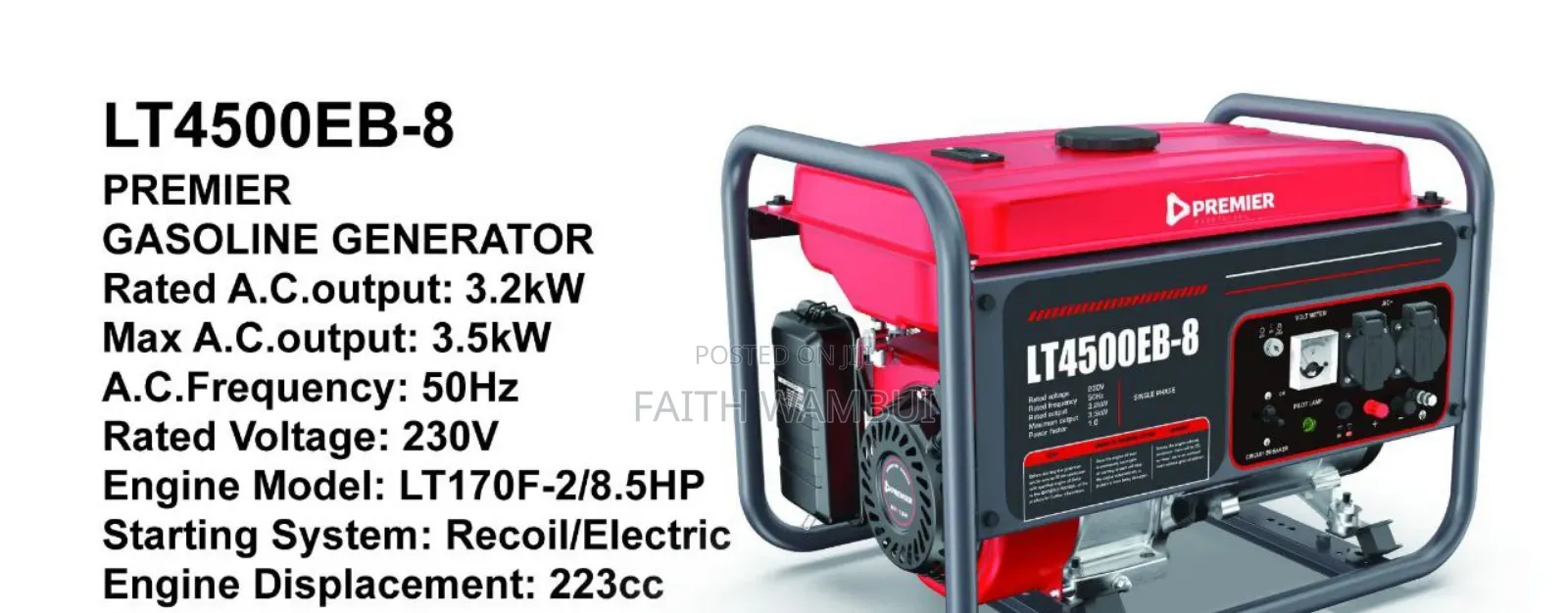 223cc Gasoline Pressure Generator/8.5hp Generator