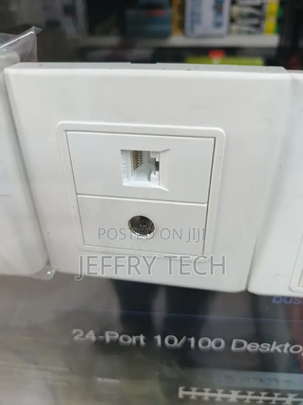 Wall Faceplate Integrates Lan (Ethernet) Socket and a Tv Coaxial