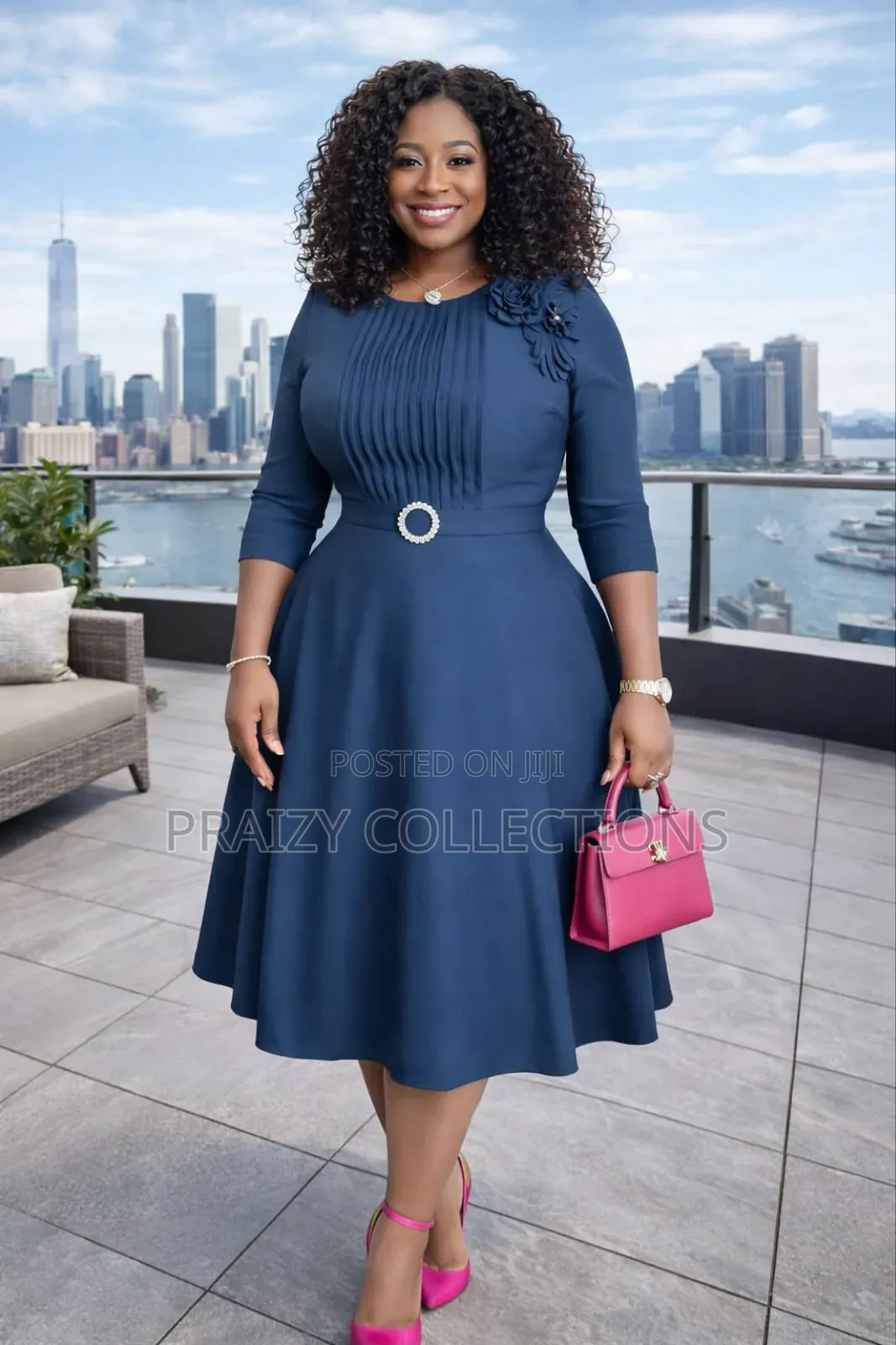 Cute Skater Dress With a Pleated Frontal Design