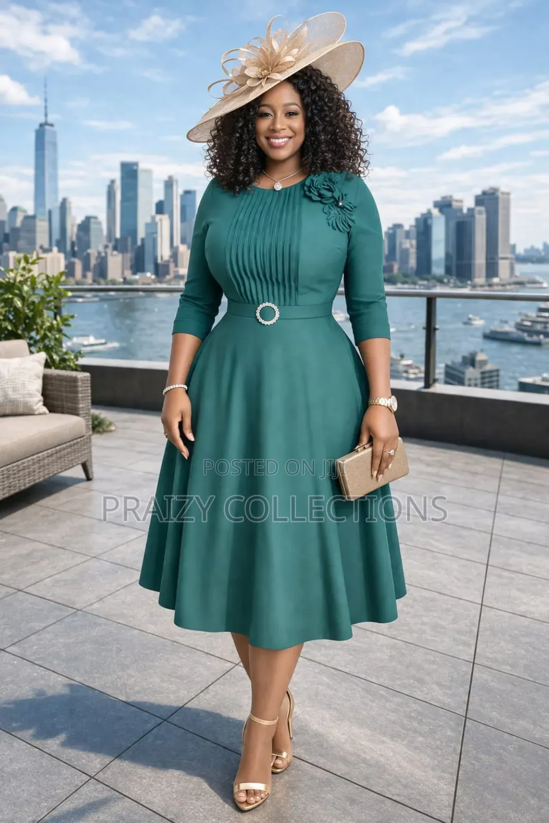Cute Skater Dress With a Pleated Frontal Design