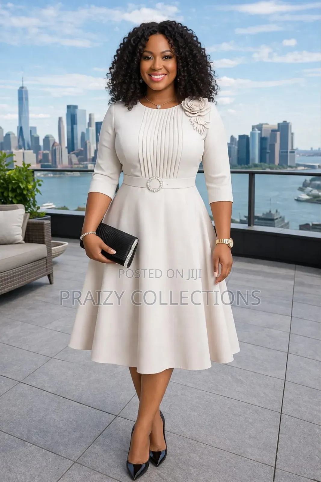 Cute Skater Dress With a Pleated Frontal Design