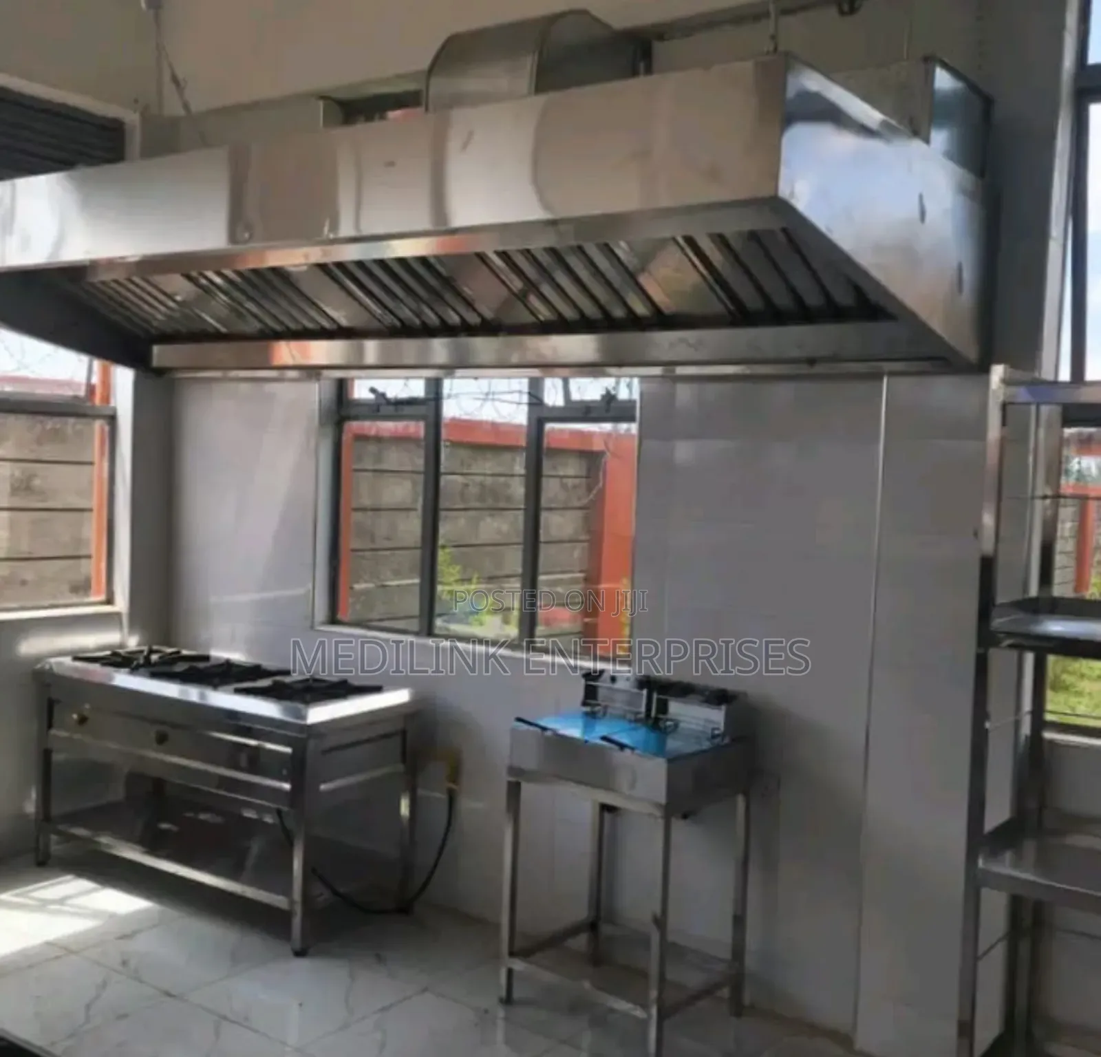 Customized Stainless Commercial Set Up(Jiko+Hood)