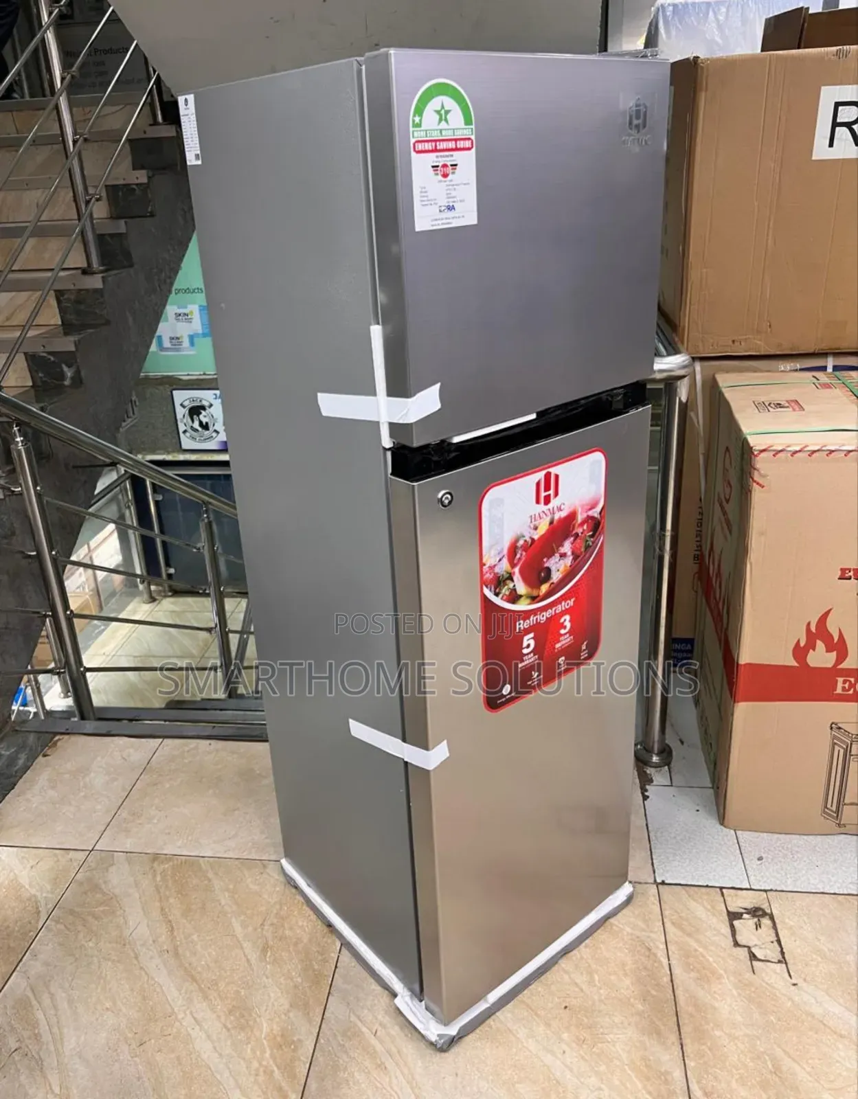 Hanmac 173l Double Door Top Freezer Fridge