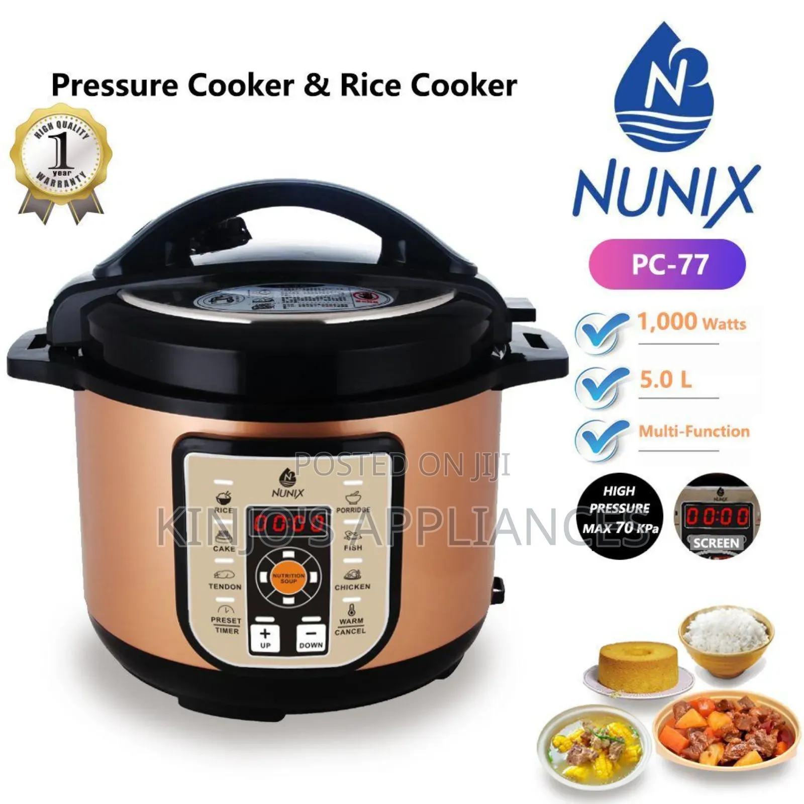 Nunix 5litres Pressure Cooker Pc-77