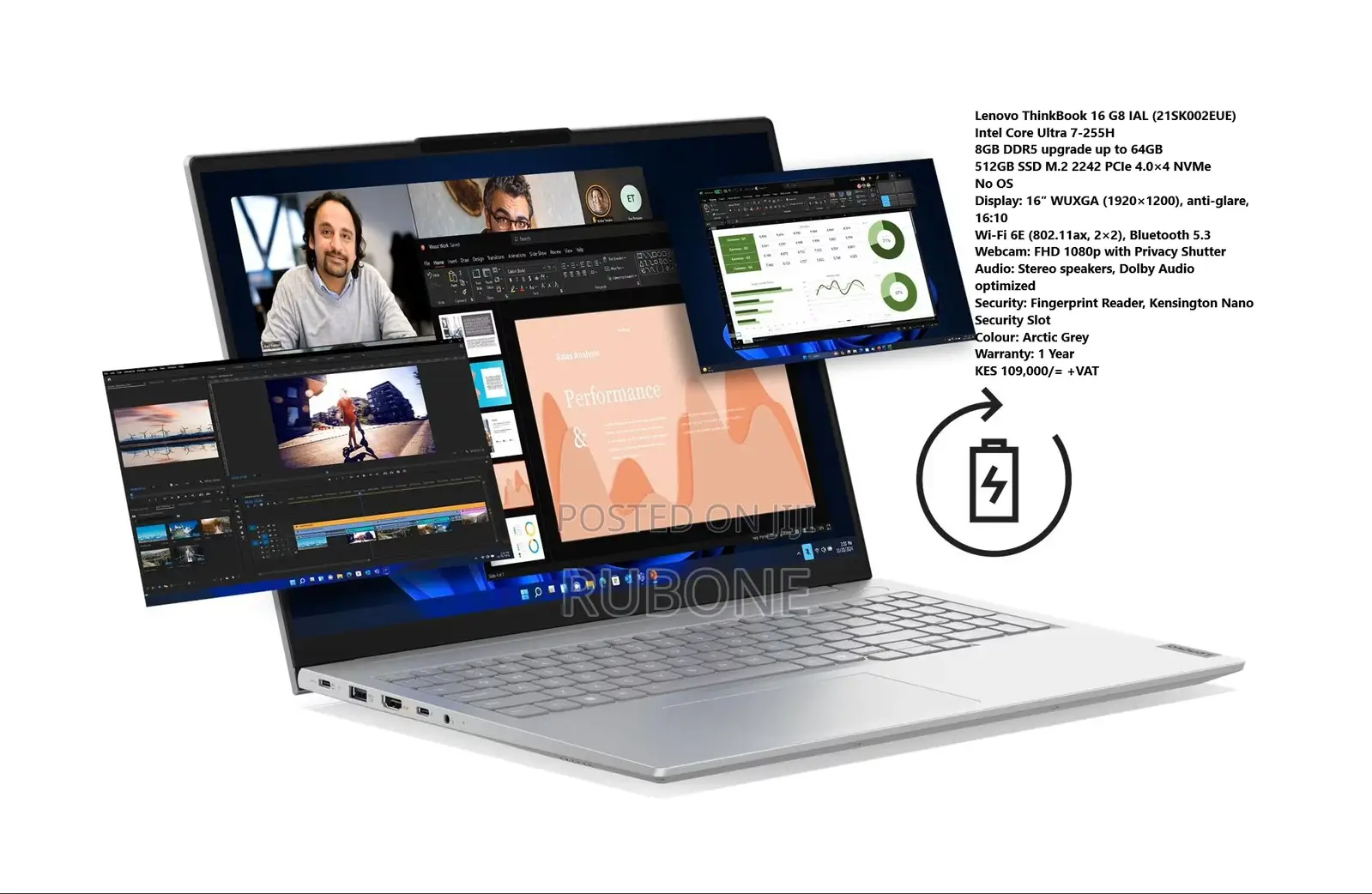 New Laptop Lenovo 8GB Intel Core Ultra 7 SSD 512GB