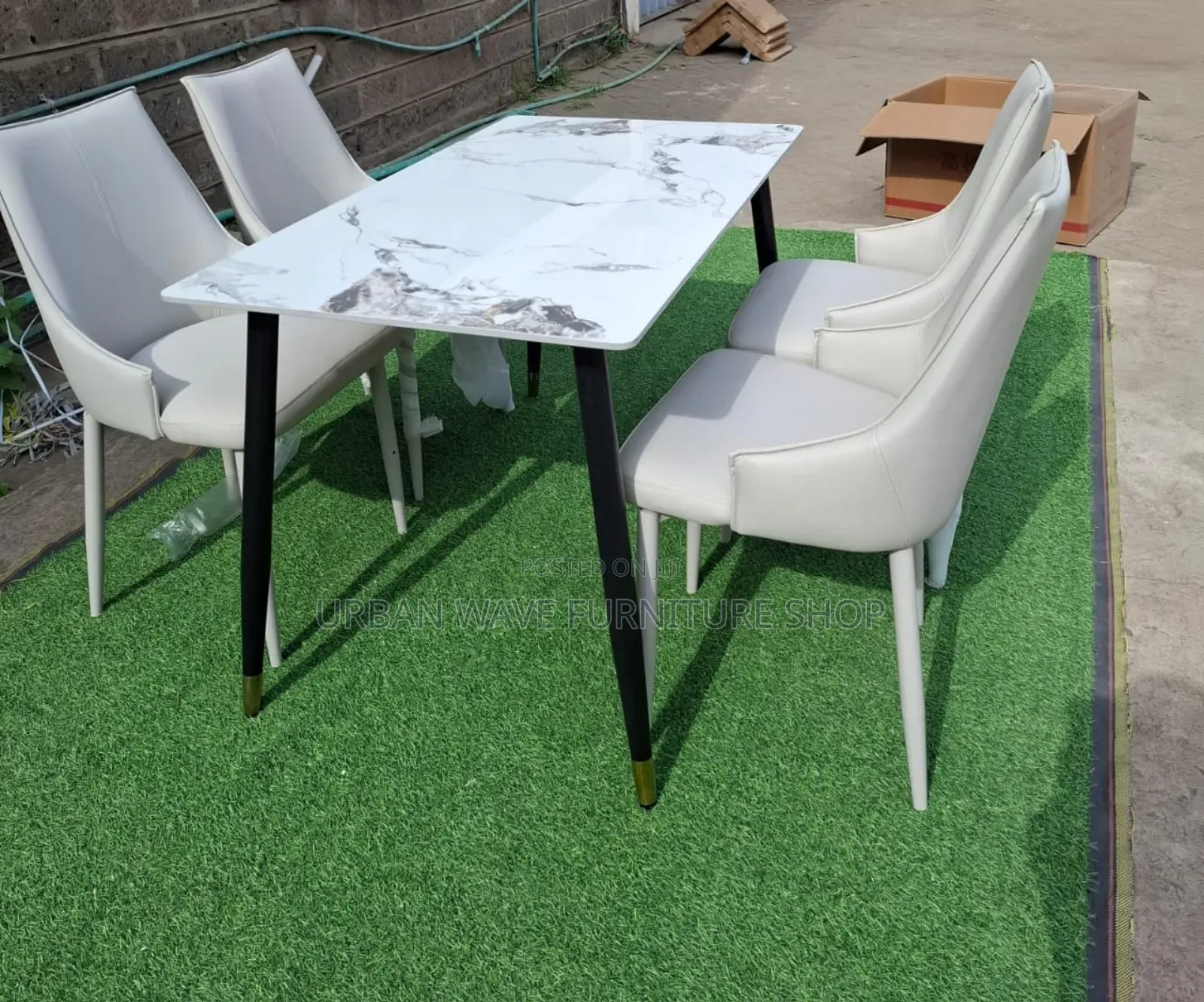White Set of a Dining Table