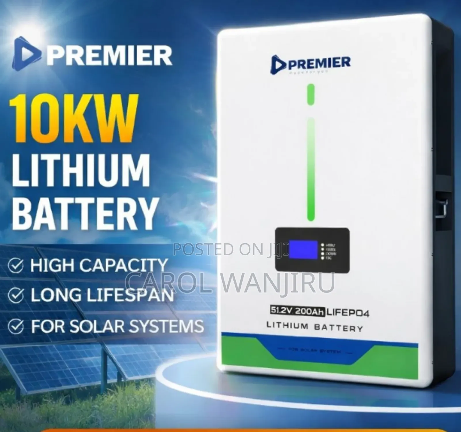 New Premier 10kw Lithium Battery/Premier Lithium Battery 10kw