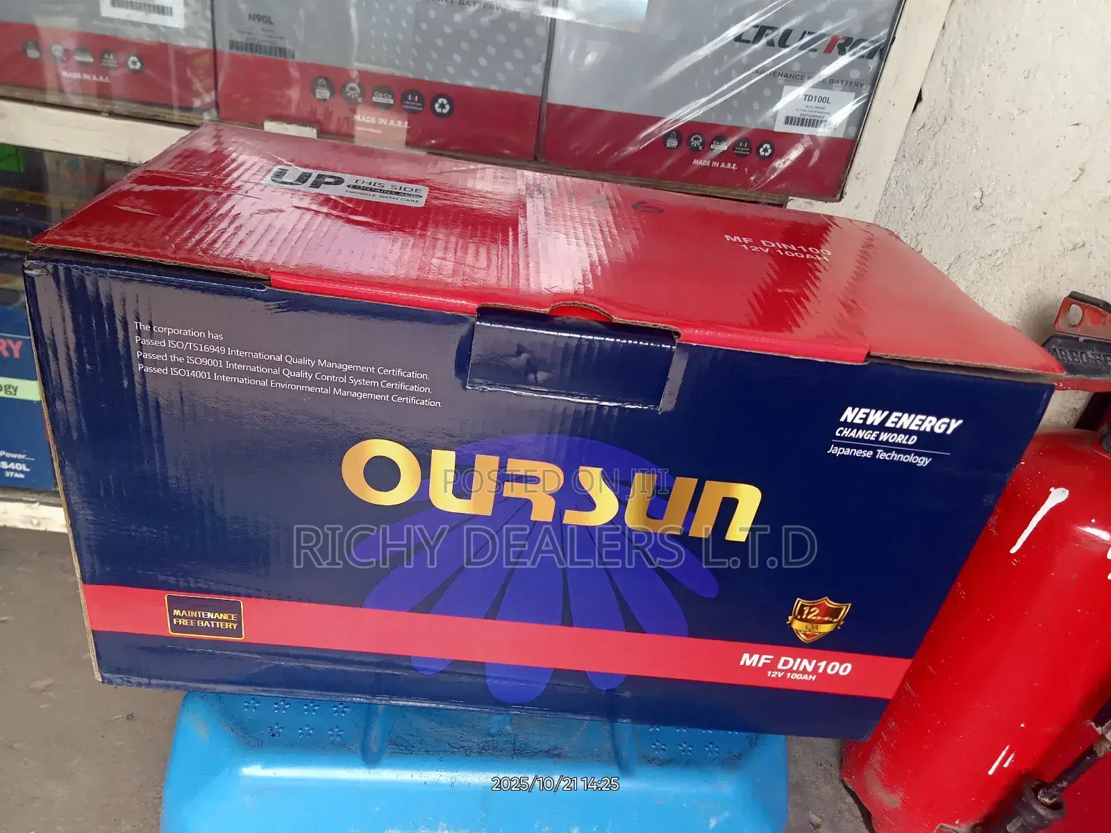 Oursun Din100/100ah Car Battery