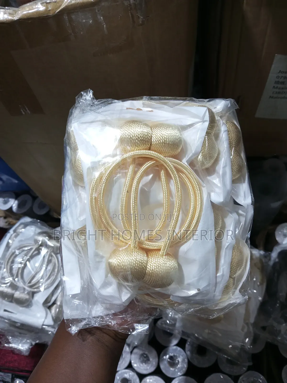 Beige Magnetic Curtain Holders