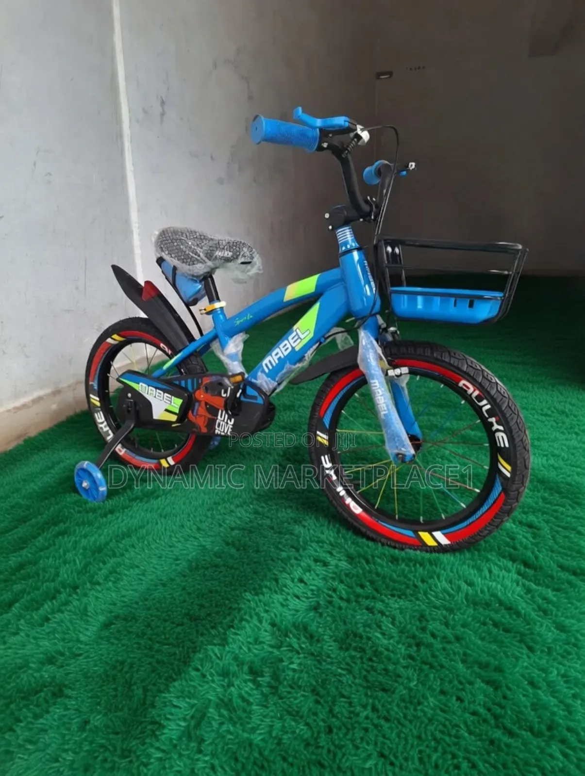 Mabel 16 Inch Kids Bicycle - Blue With Neon Green Accents