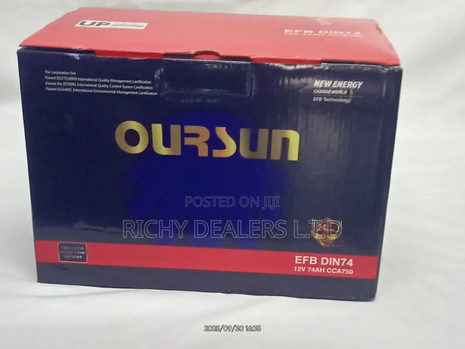 Oursun Din74mf Start Stop Car Battery