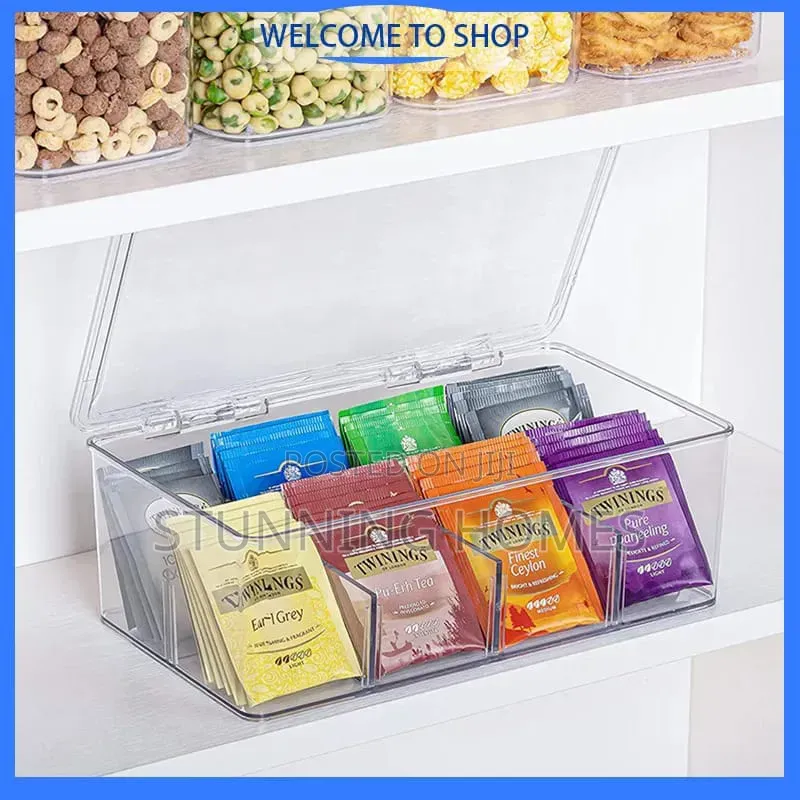 Partitioned Acrylic Teabags Organizer