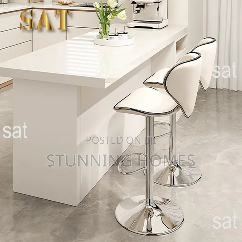 Adjustable Leather Seat Bar Stools