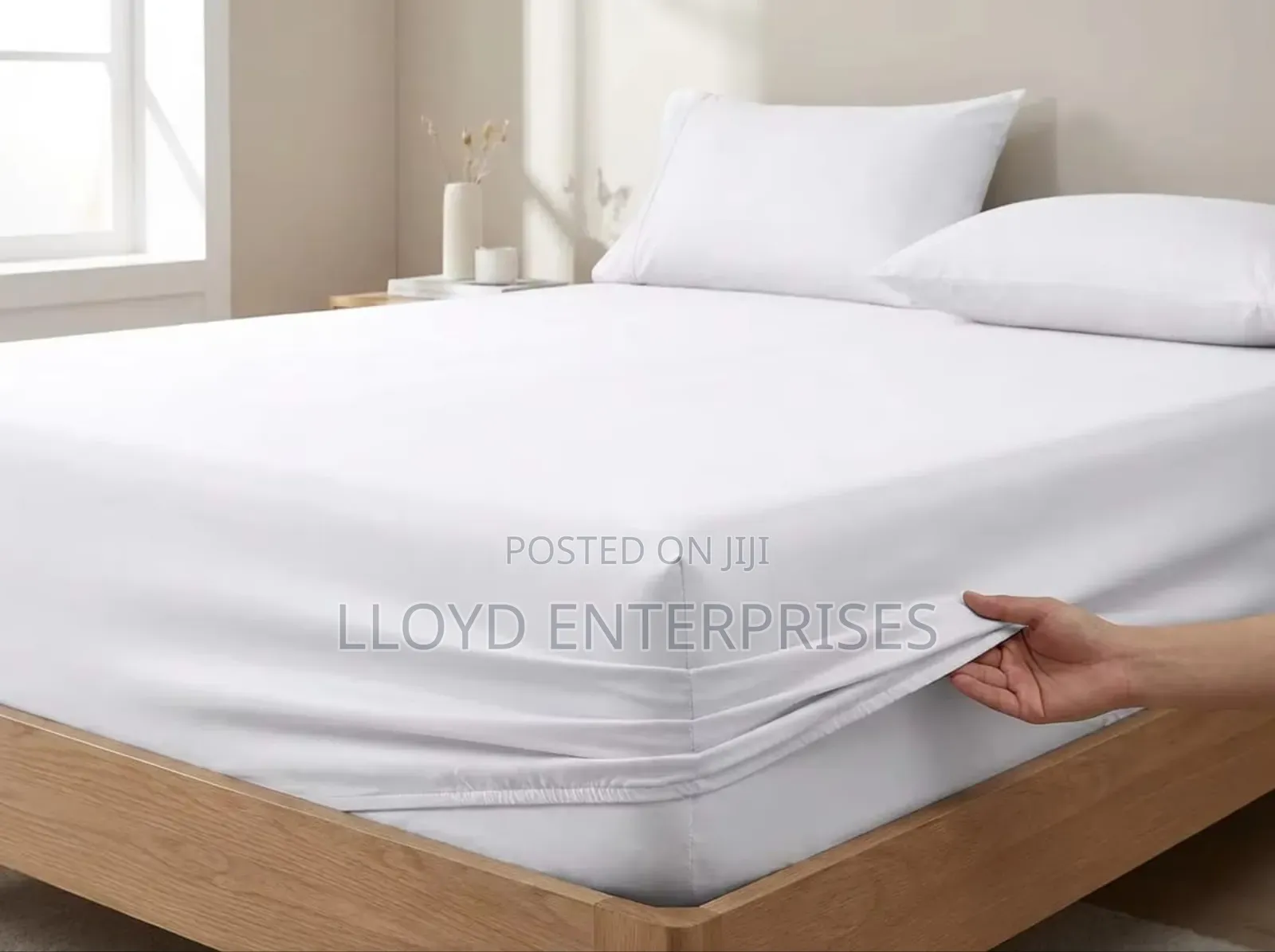 6pcs White Fitted Cotton Bedsheets 7*8 and 6*7