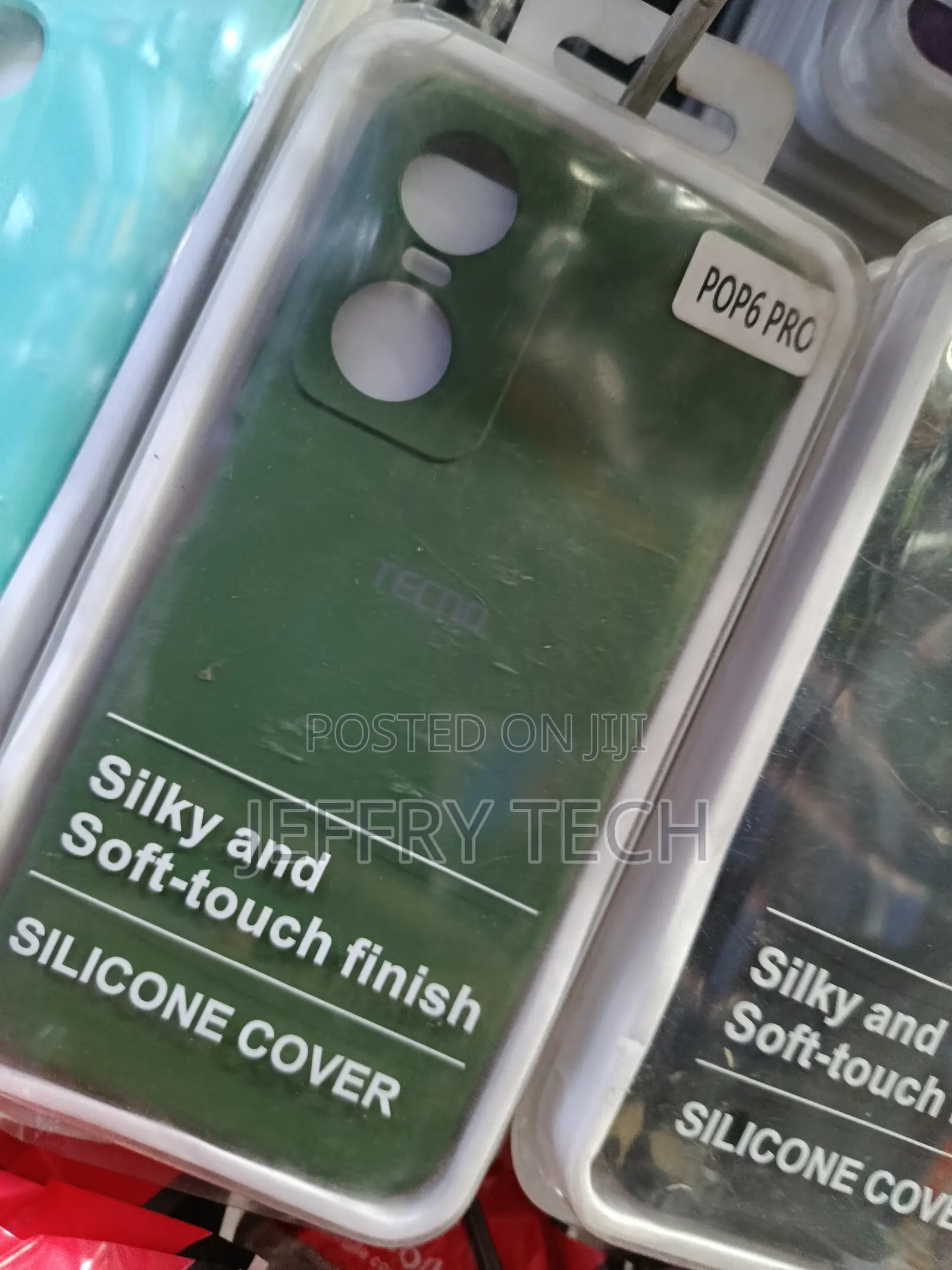 Green Silicone Phone Case for the Tecno Pop 6 Pro Smartphone.