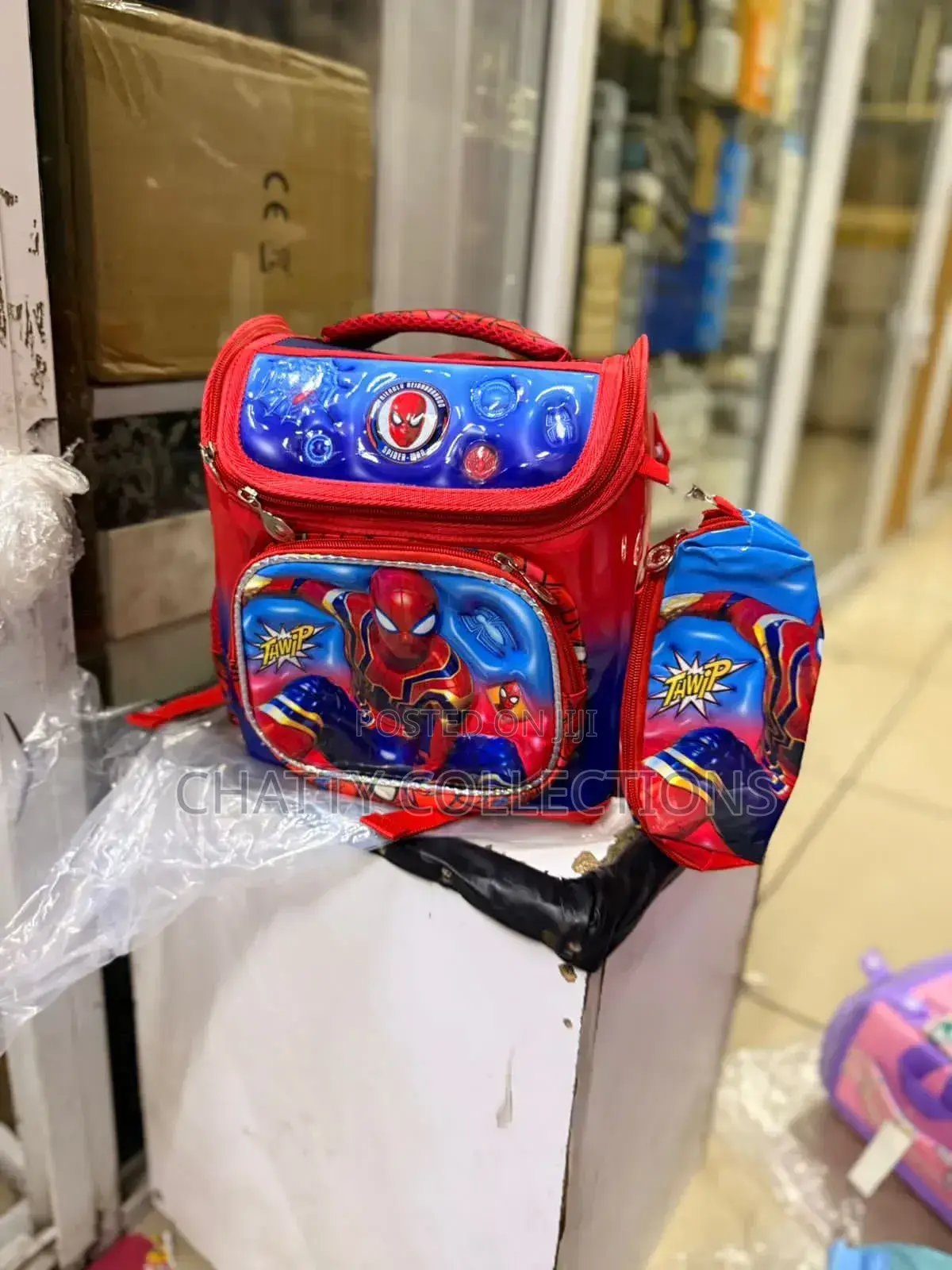 2 in 1 Boys Cartoon Themed Box Bags /Backpacks for Small Kids