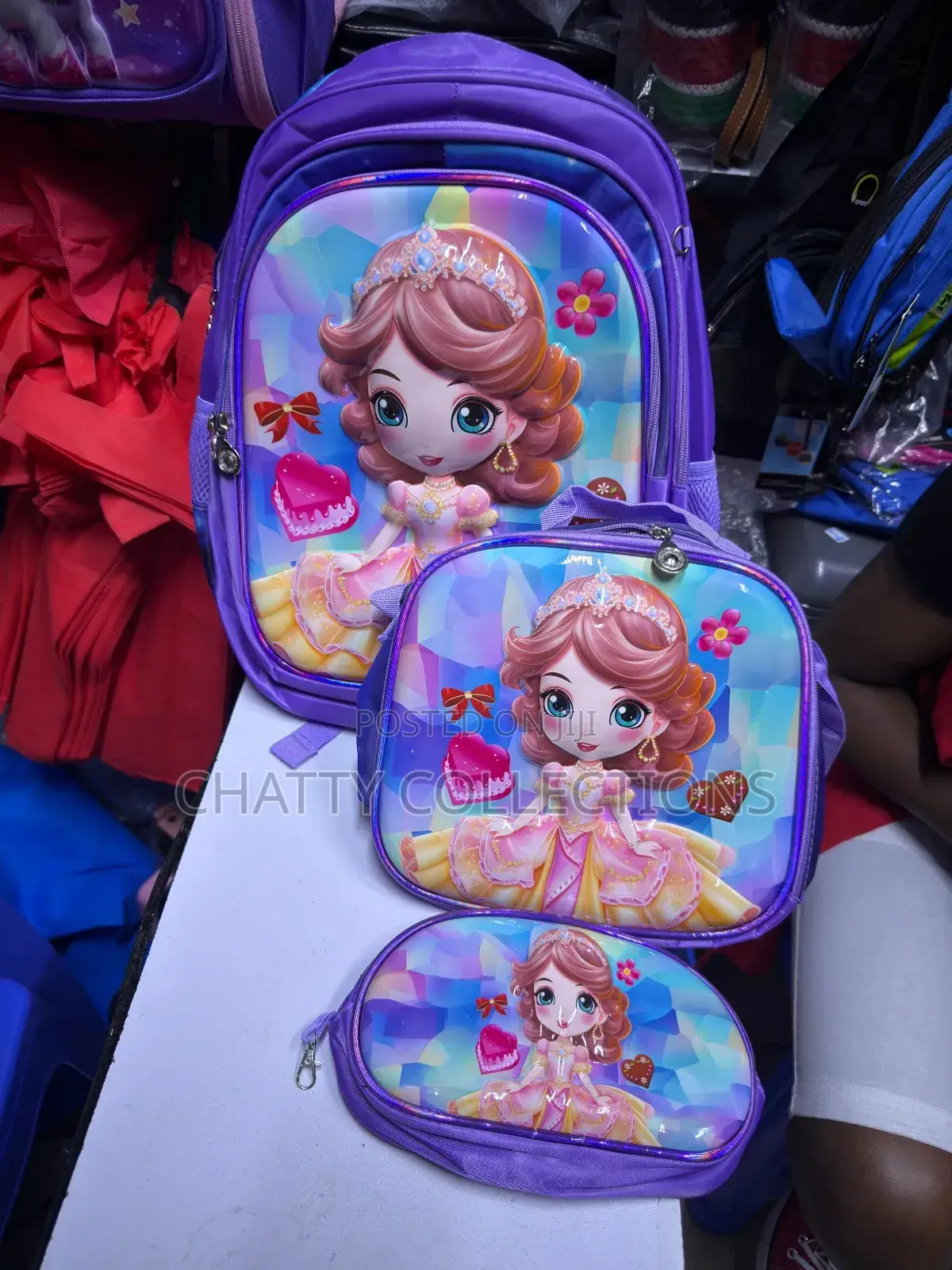 3 in 1 Girls Cartoon Themed School Bags School Backpacks Grade 2 to 6