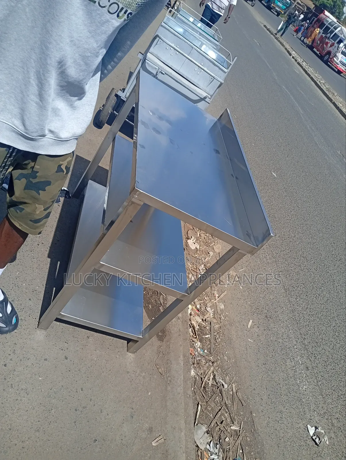 Pure Stainless Steel Worktop Table.