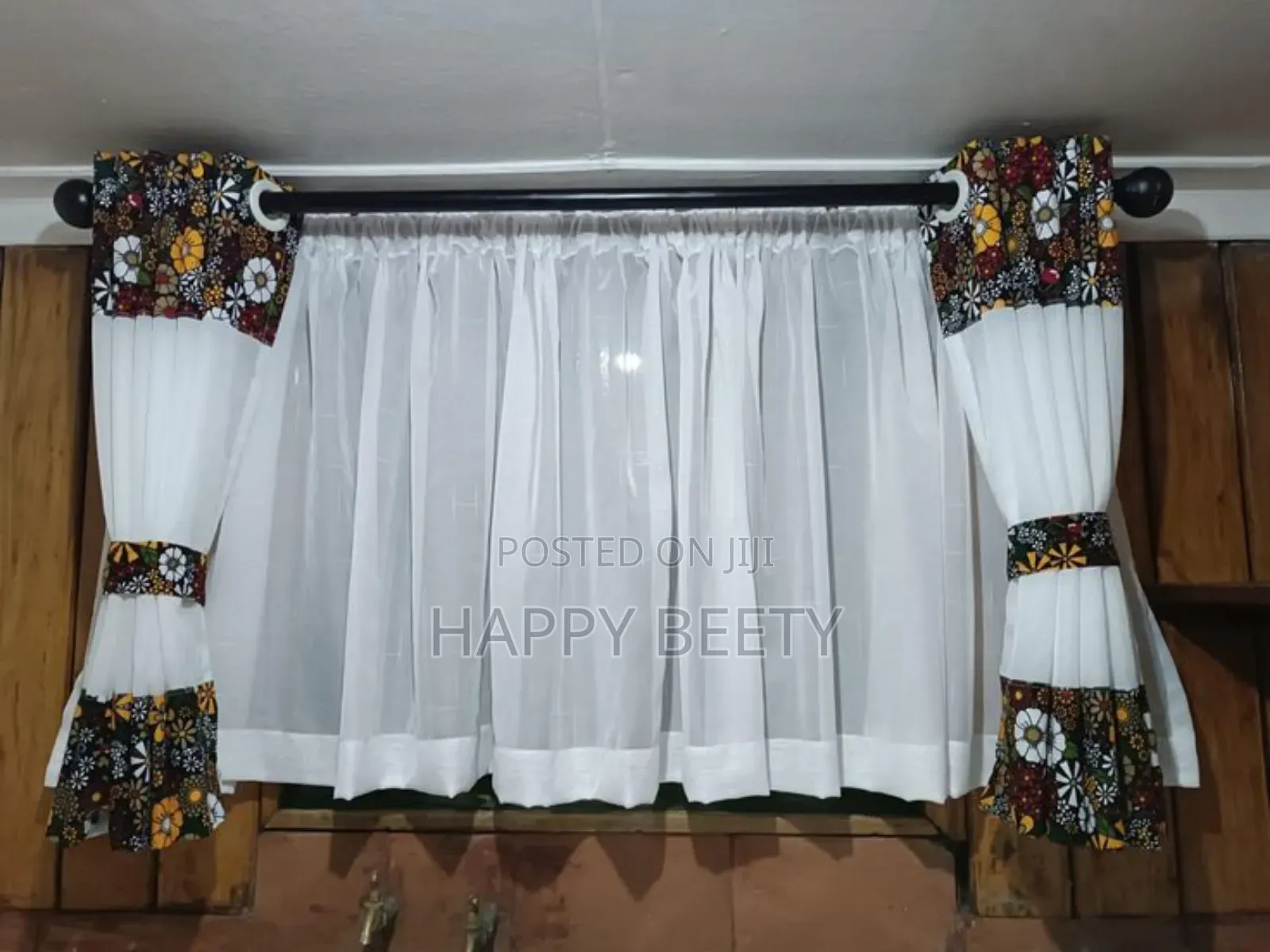 Ankara/Curtain Patched Kitchen Sheer