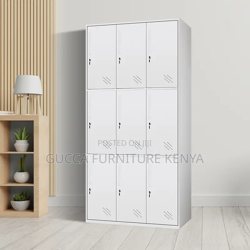 9-Door's Metallic Gym and Office Storage Cabinet