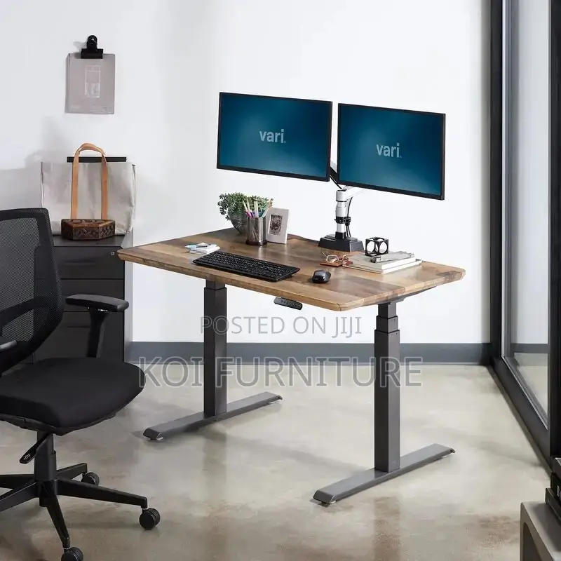 Office Desk; 1200mm Black Adjustable Standing Height Table