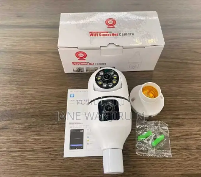 .Duallens~V380 PTZ Bulb Ip Night Vision Camera Bulb Dual Lense Camera
