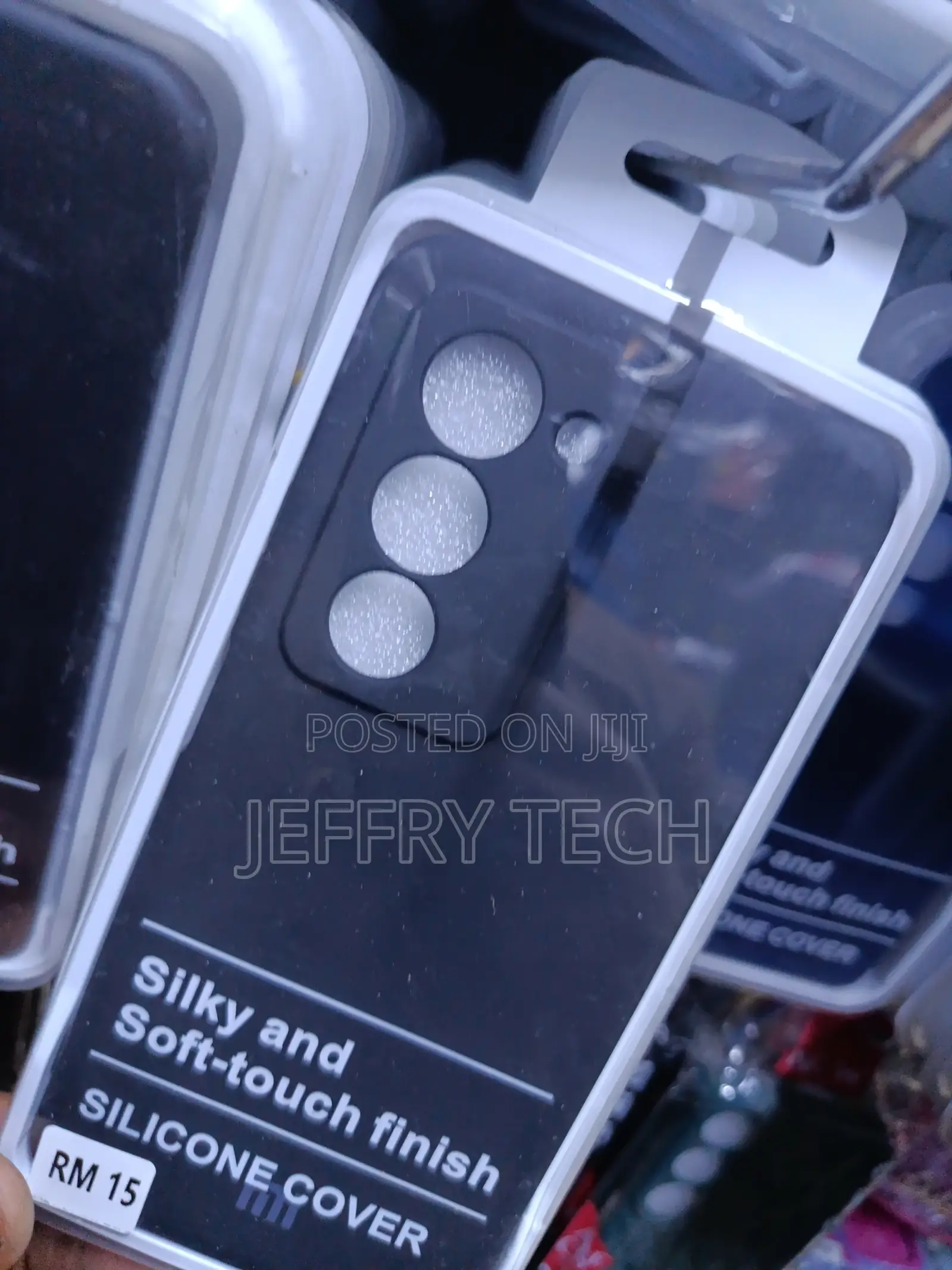Black Silicone Mobile Phone Cover Featuring a Silky Soft-Touch Finish.