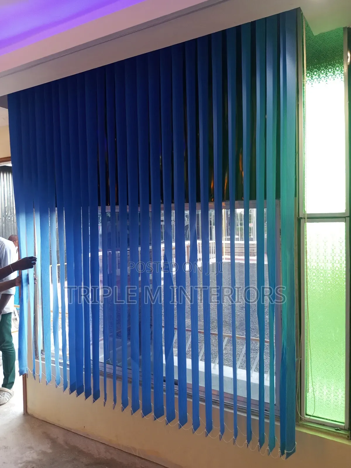 Classic Blue Vertical Blinds | Timeless Style for Home or Office.
