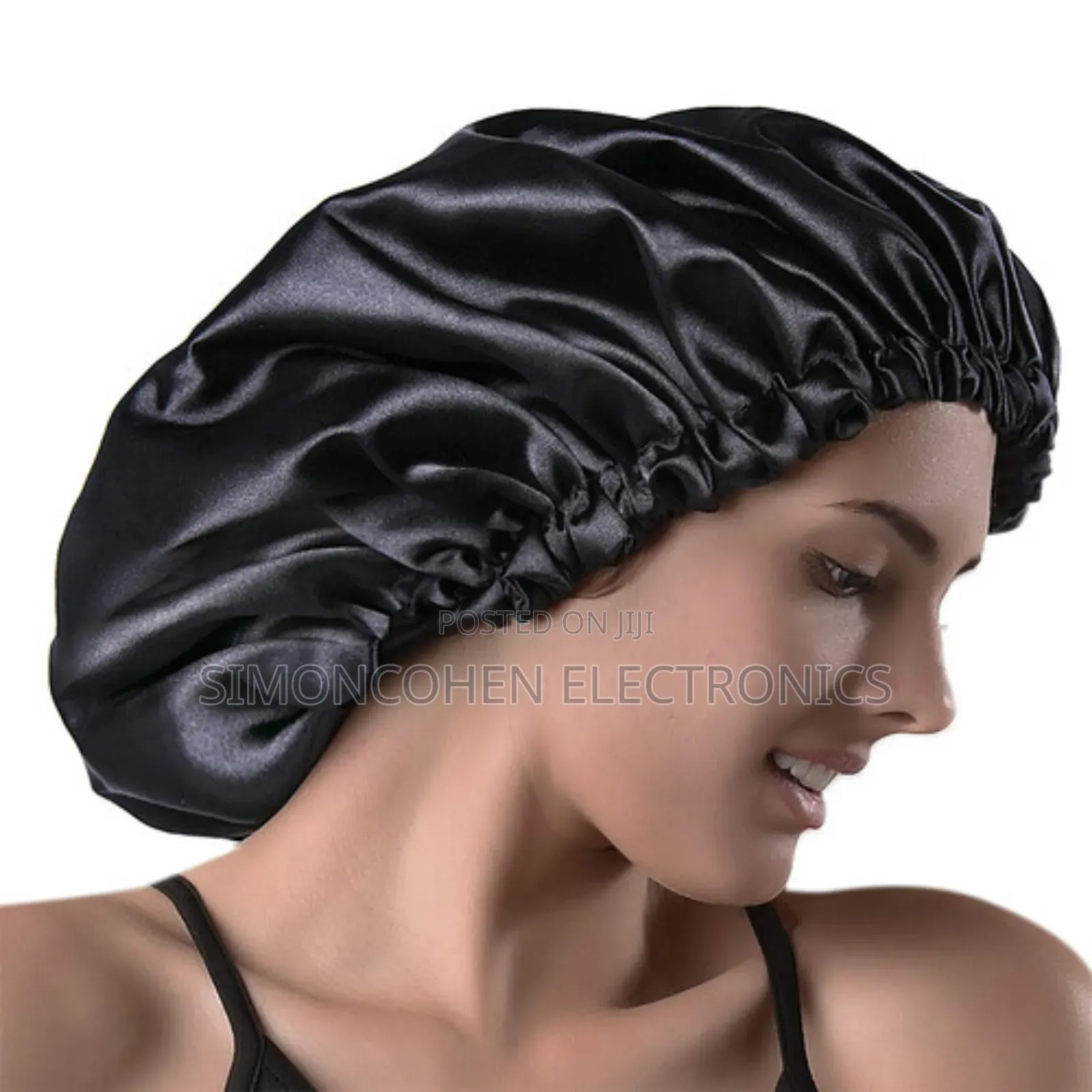 Black Satin Hair Bonnet