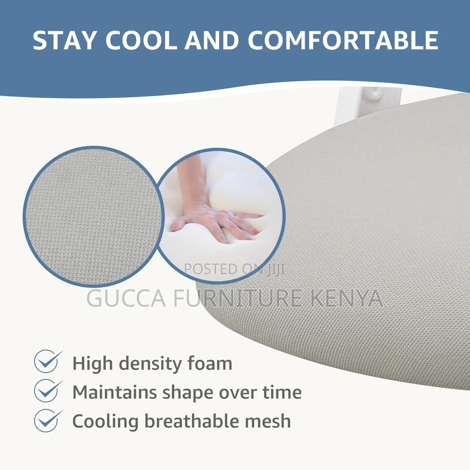 White Ergonomic Seat With Lumbar Support