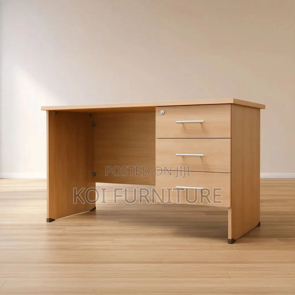 Office Desk; 1.2m Home Office Desk With Lockable Drawers