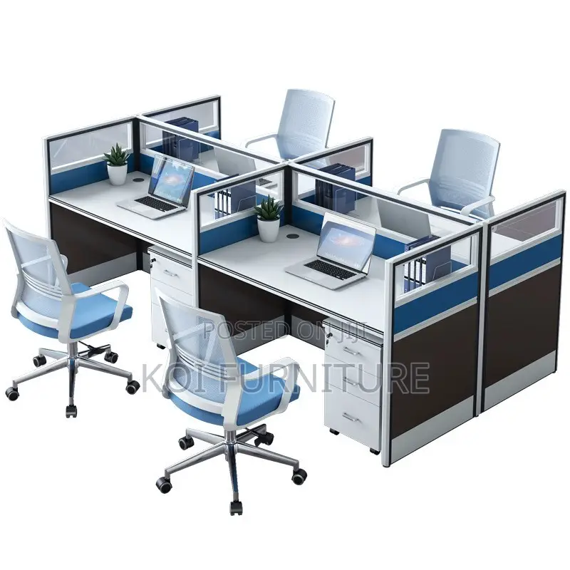 Office Workstation; Four Users MDF High Partioned Workstation