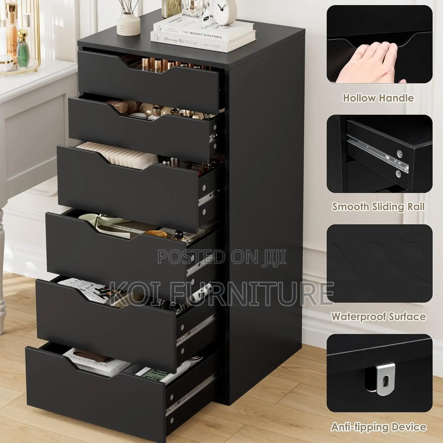 Storage Units; Solid Wooden Construced Chest of 6 Drawers Cabinet