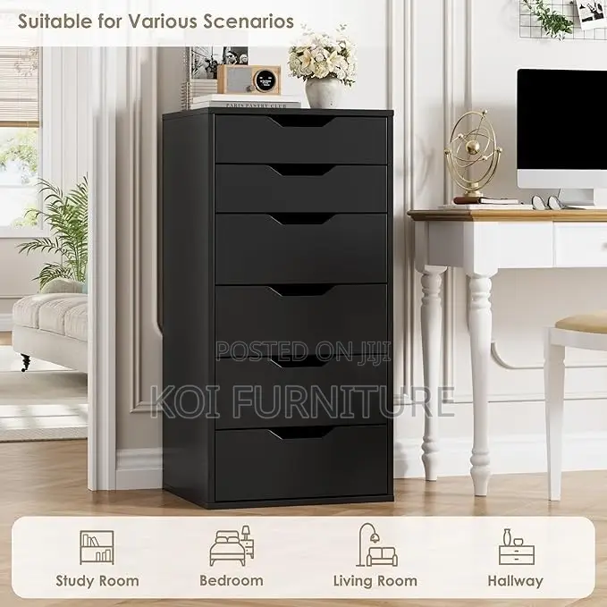 Storage Units; Solid Wooden Construced Chest of 6 Drawers Cabinet