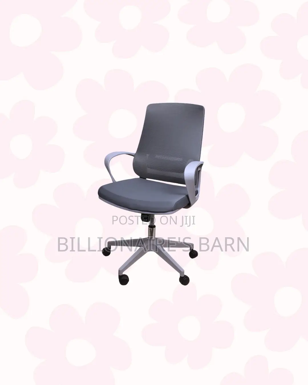 Grey Ergonomic Mesh Office Chair Mid Back Lumbar Support Solution