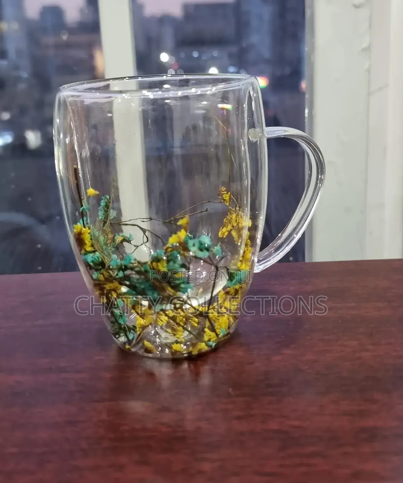 350 Ml Unbreakable Double Wall Glass Cups