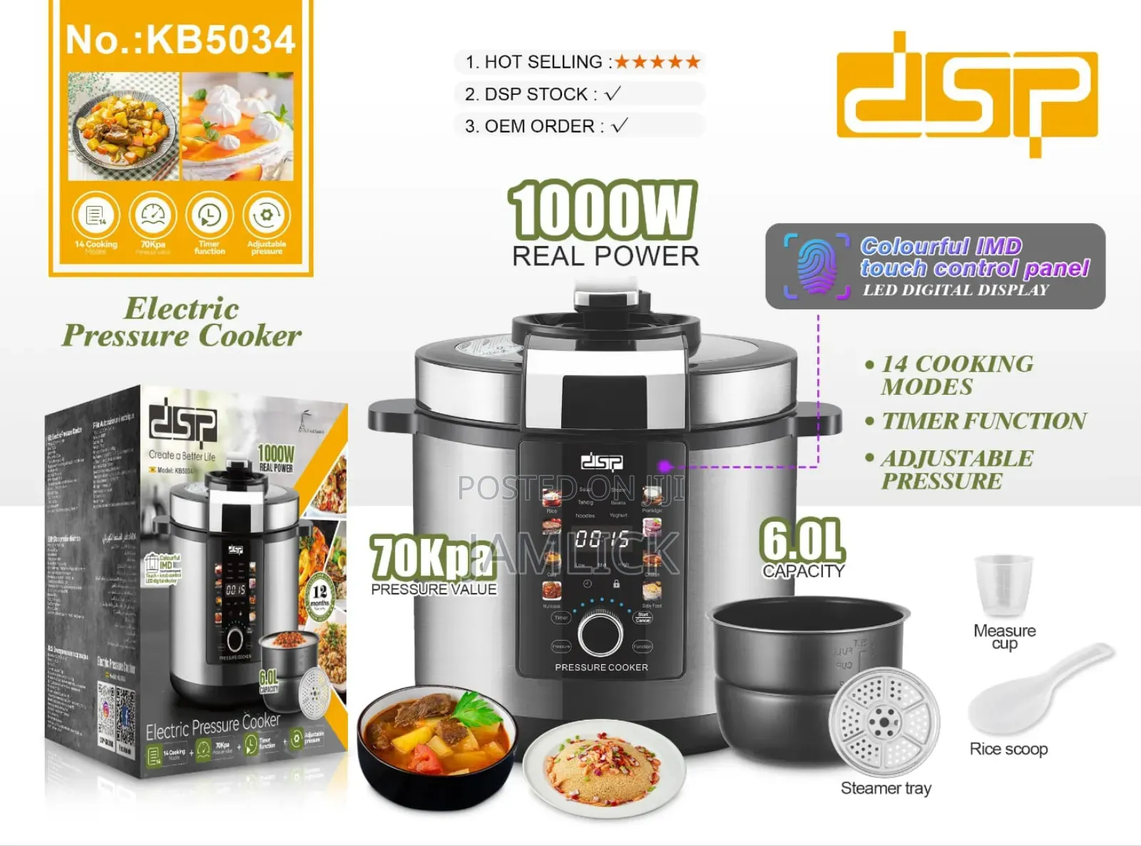 DSP 6l Smart Electric Pressure Cooker –Av