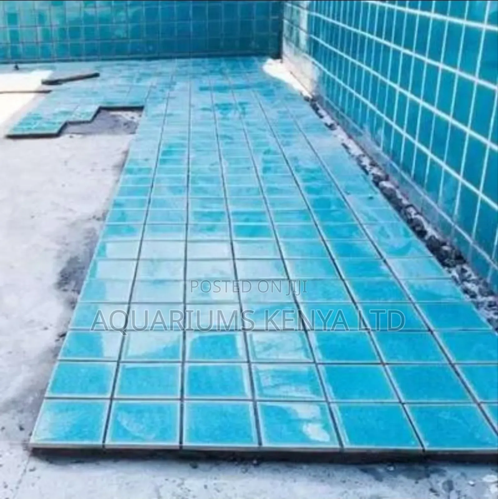 Blue Tiled Swimming Pool Construction – Professional Pool Contractor