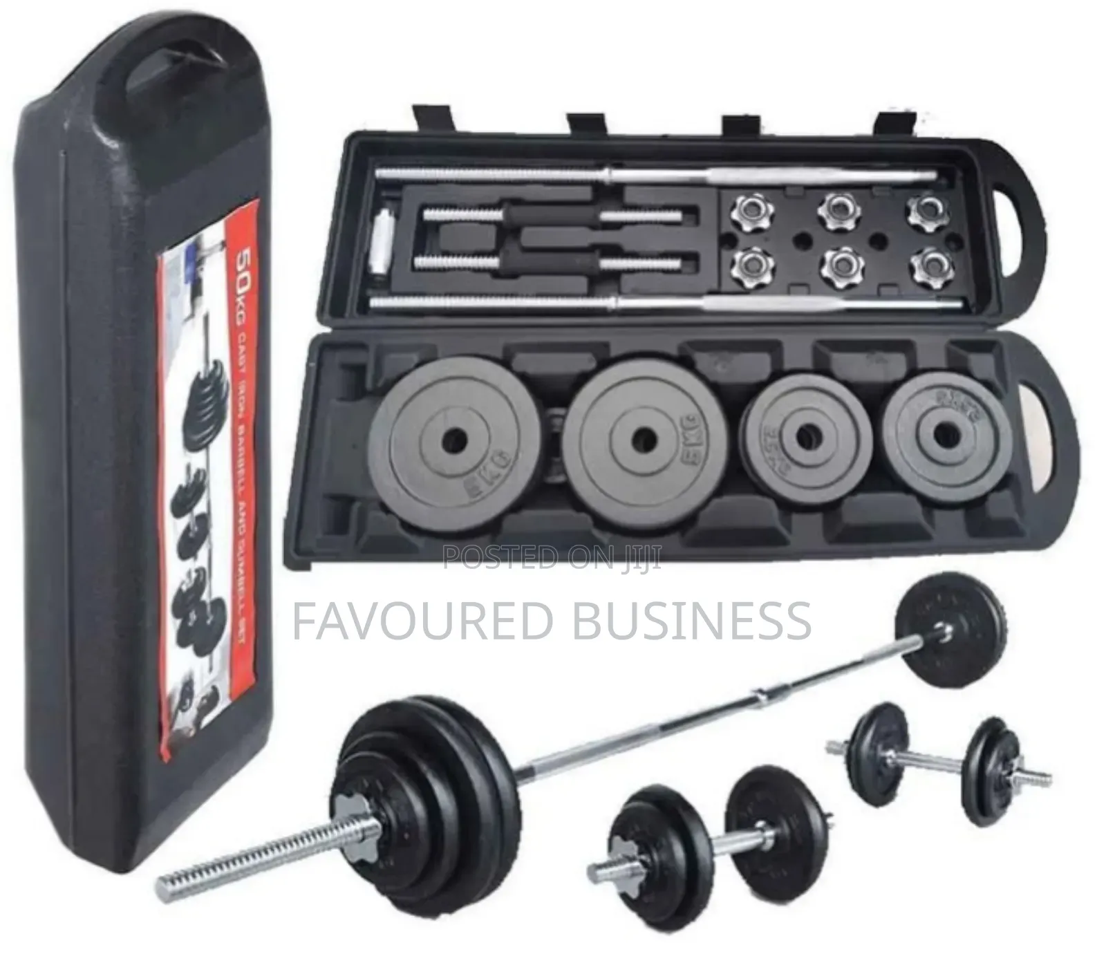 Long Lasting the York Fitness 50kg Barbell / Dumbbells Set