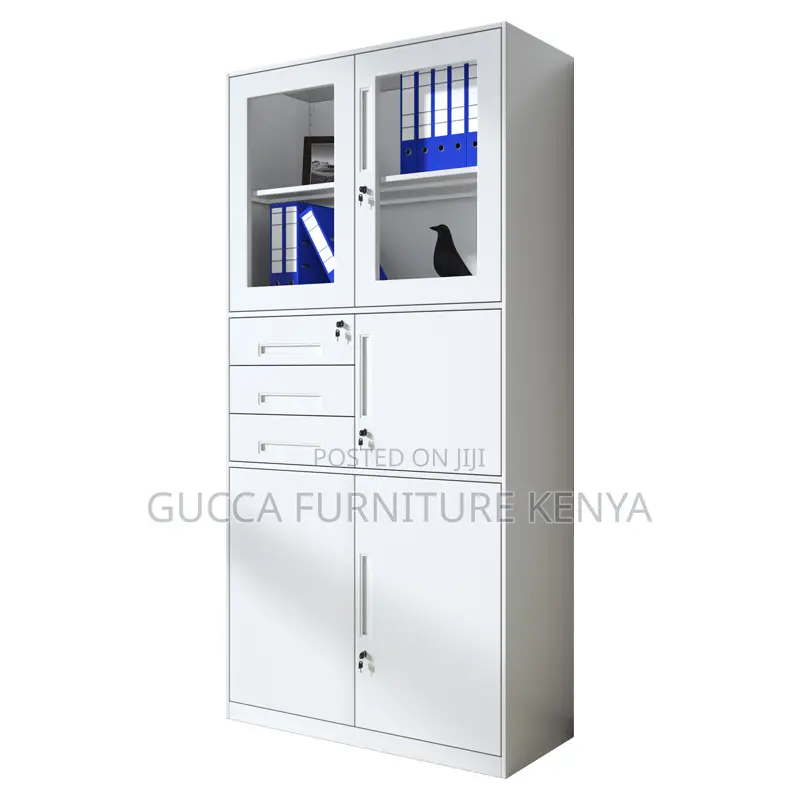 2-Swing Glass Door Filling Cabinet With Safe