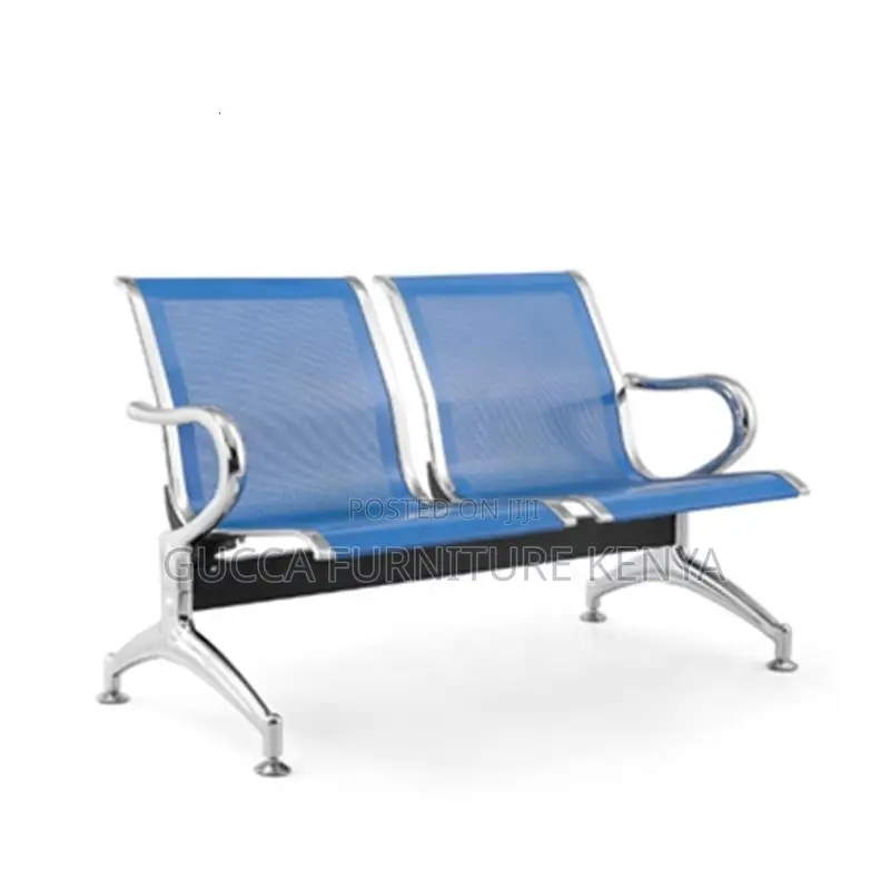 2-Seater Steel Arm Reception Waiting Bench