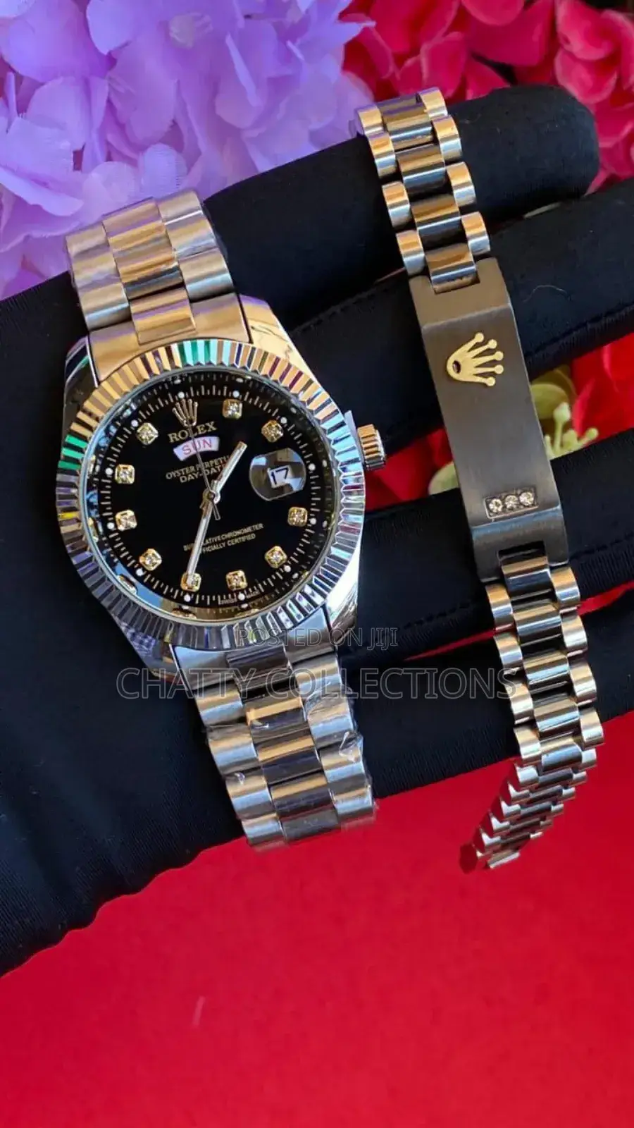 Silver Rolex Gent Watches With Rolex Bracelet