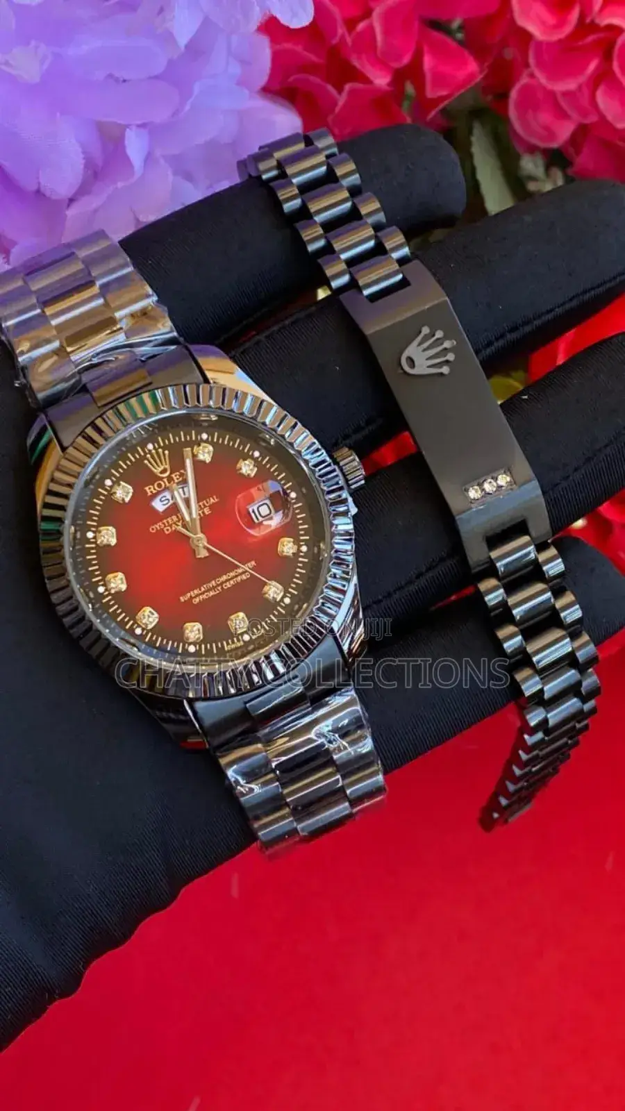 Black Rolex Gent Watches With Rolex Bracelet