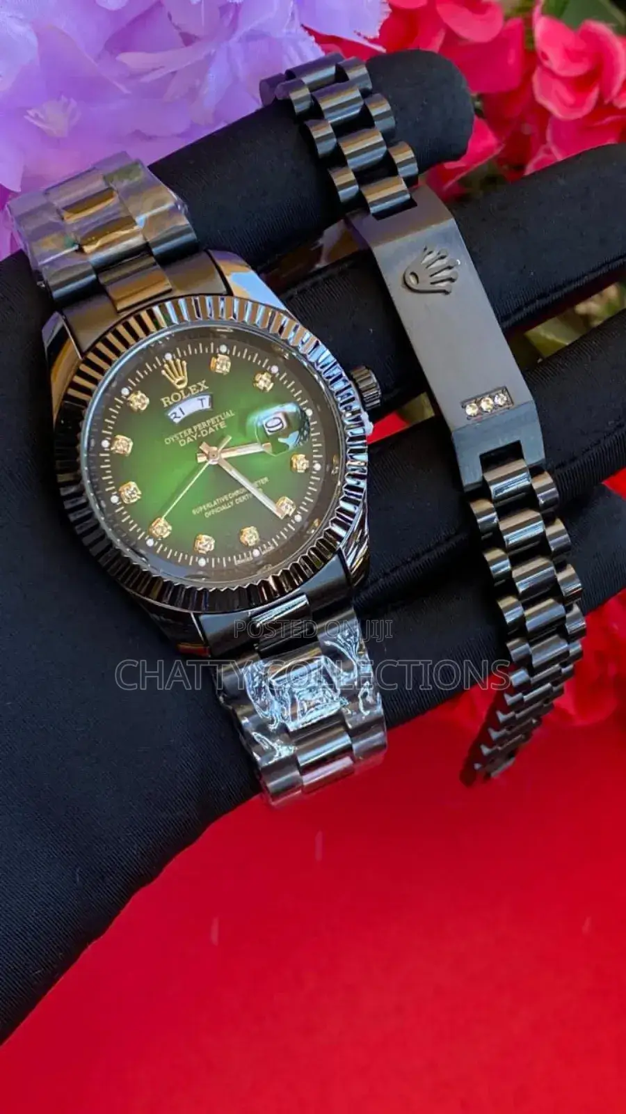 Black Rolex Gent Watches With Rolex Bracelet