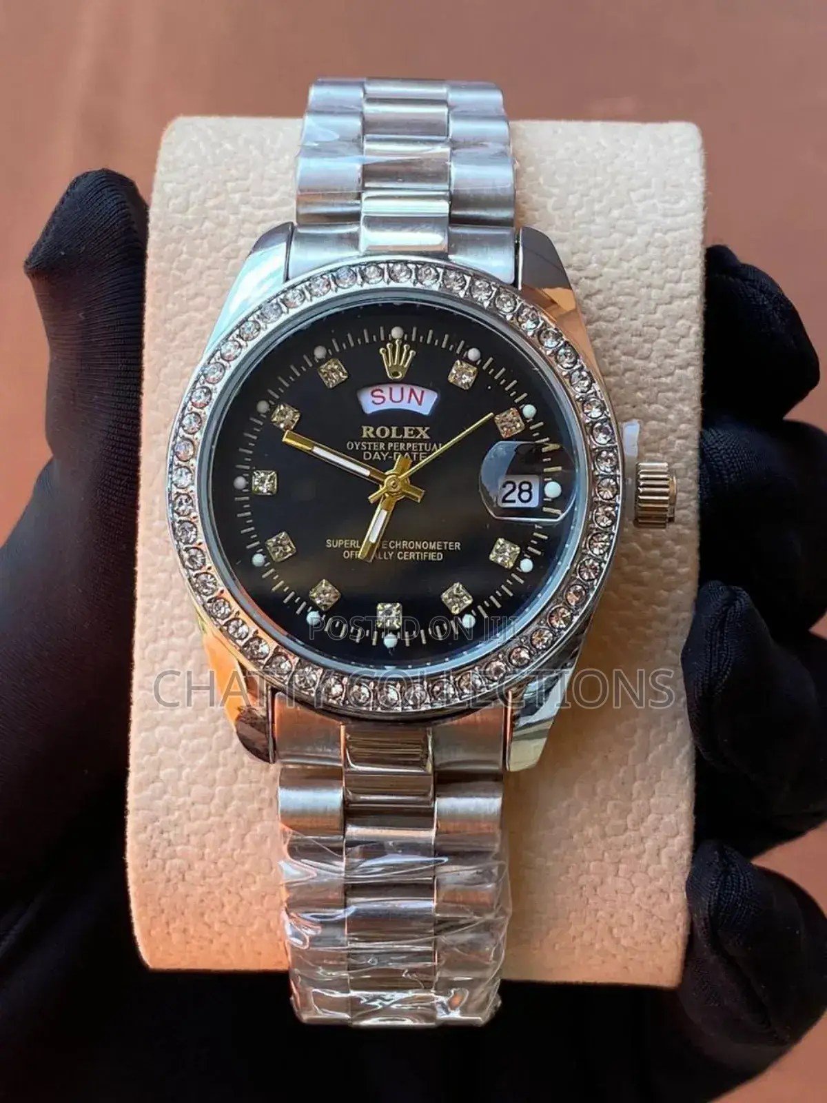 Silver Rolex Iced Ladies Watches