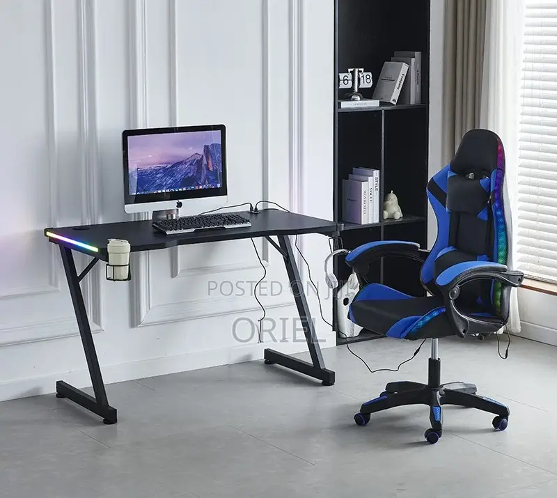 Office Desk : Office 1.4m E-Sports Z-Shaped Gaming Desk