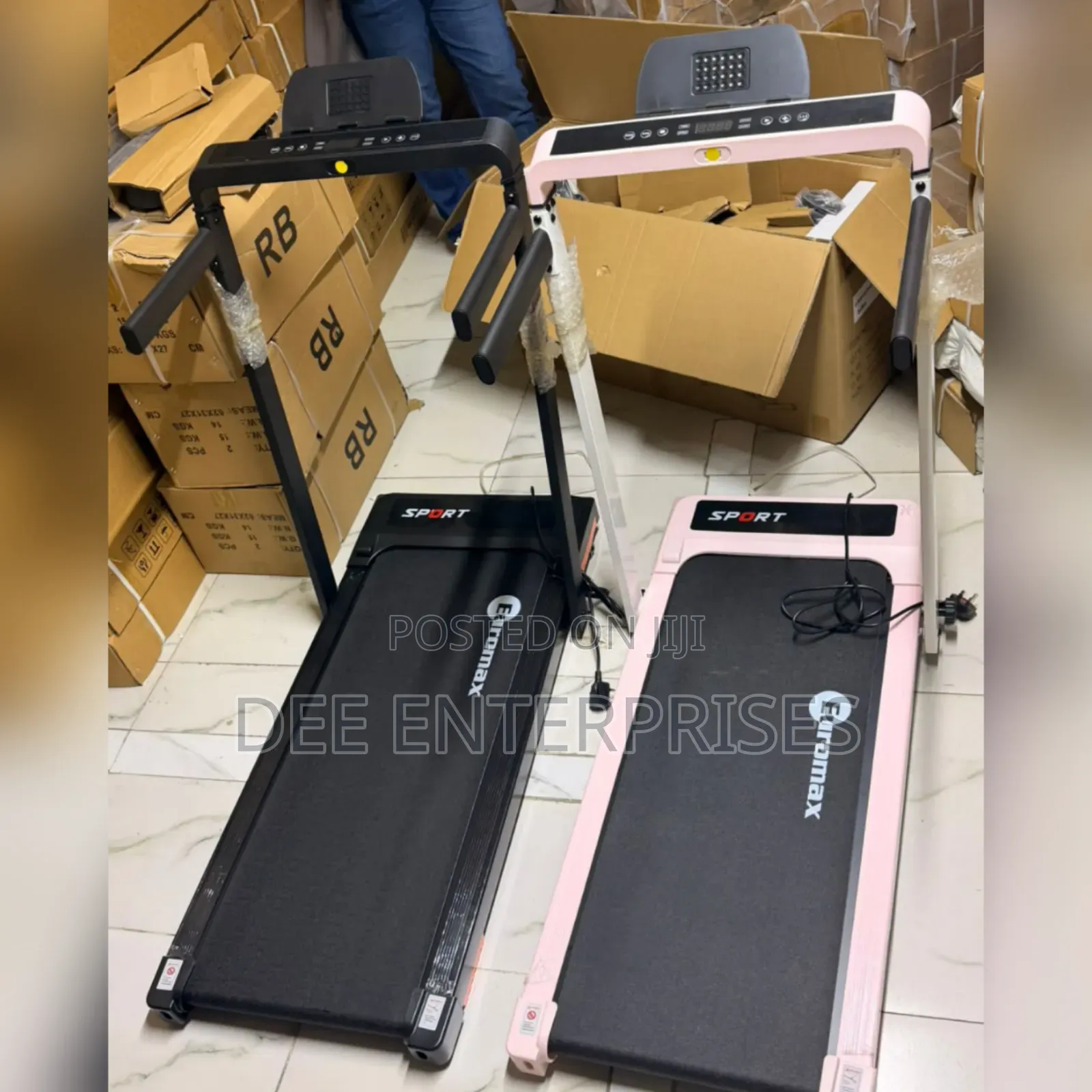 Euromax Foldable Walking Pad Treadmill With Incline and Hand Rails